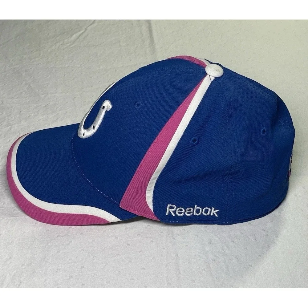NWT NFL Colts Onfield Reebok Women's Cap Blue with Pink Trim and Ribbon Size S/M